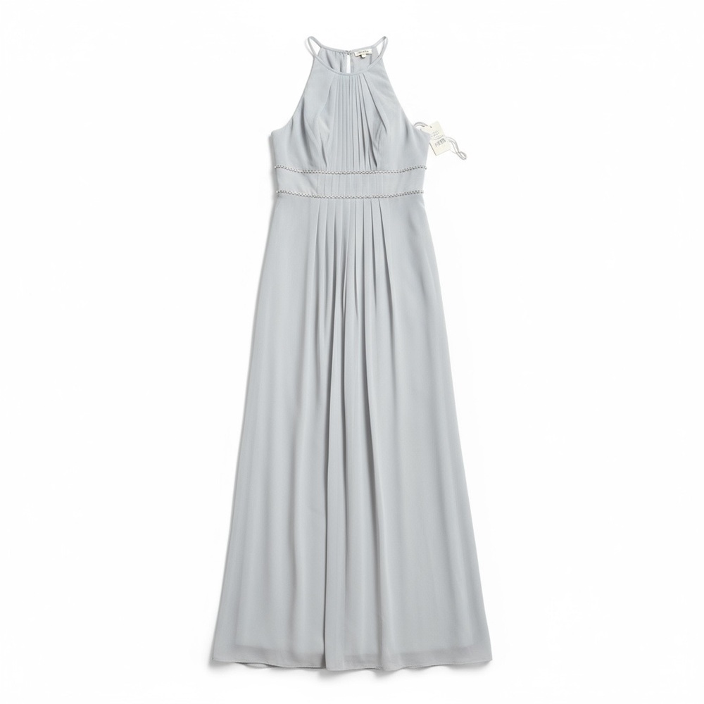 Elegant Gray Halter Maxi Dress by Jenny Packham